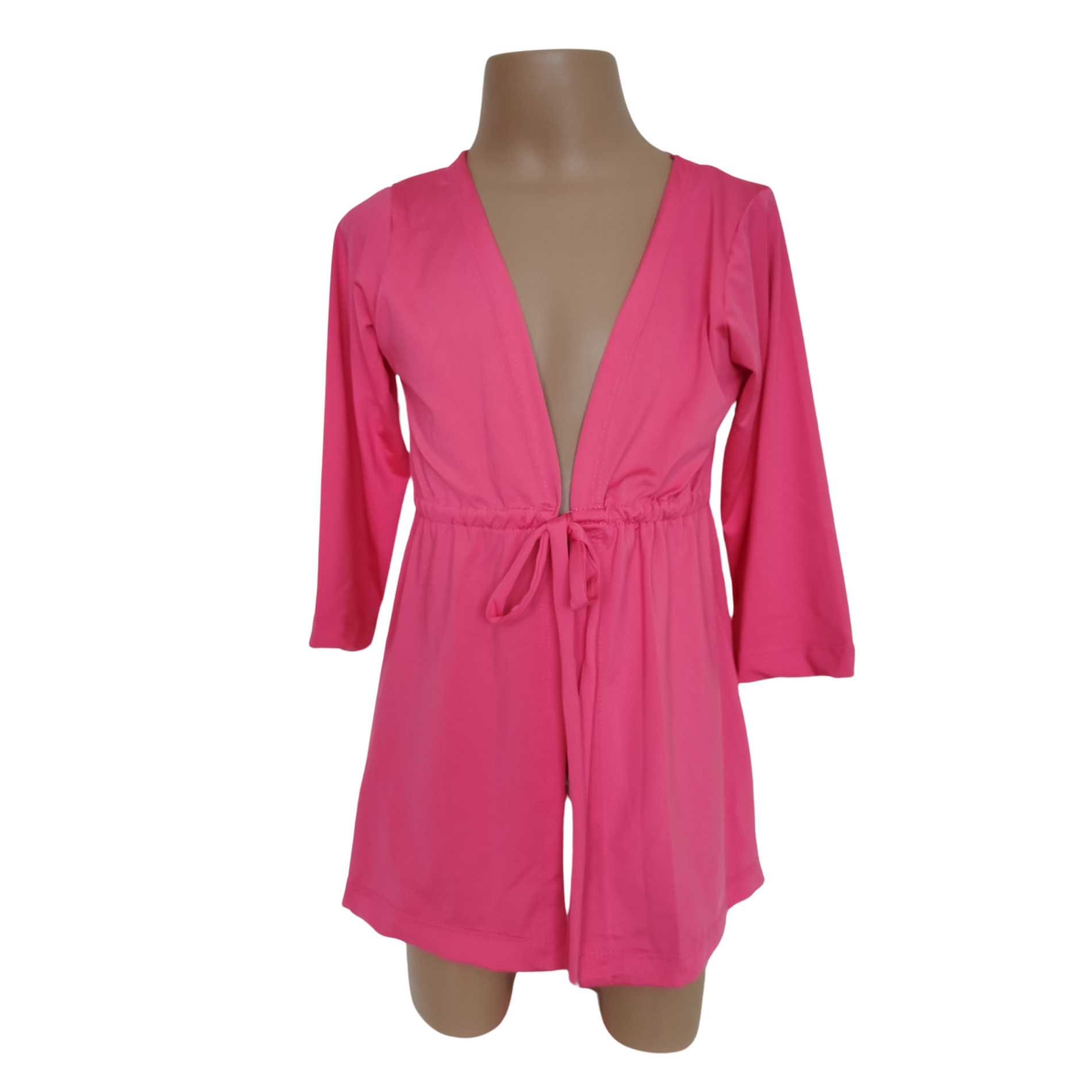 Saída de Praia Kimono com Proteção UV - Rosa escuro