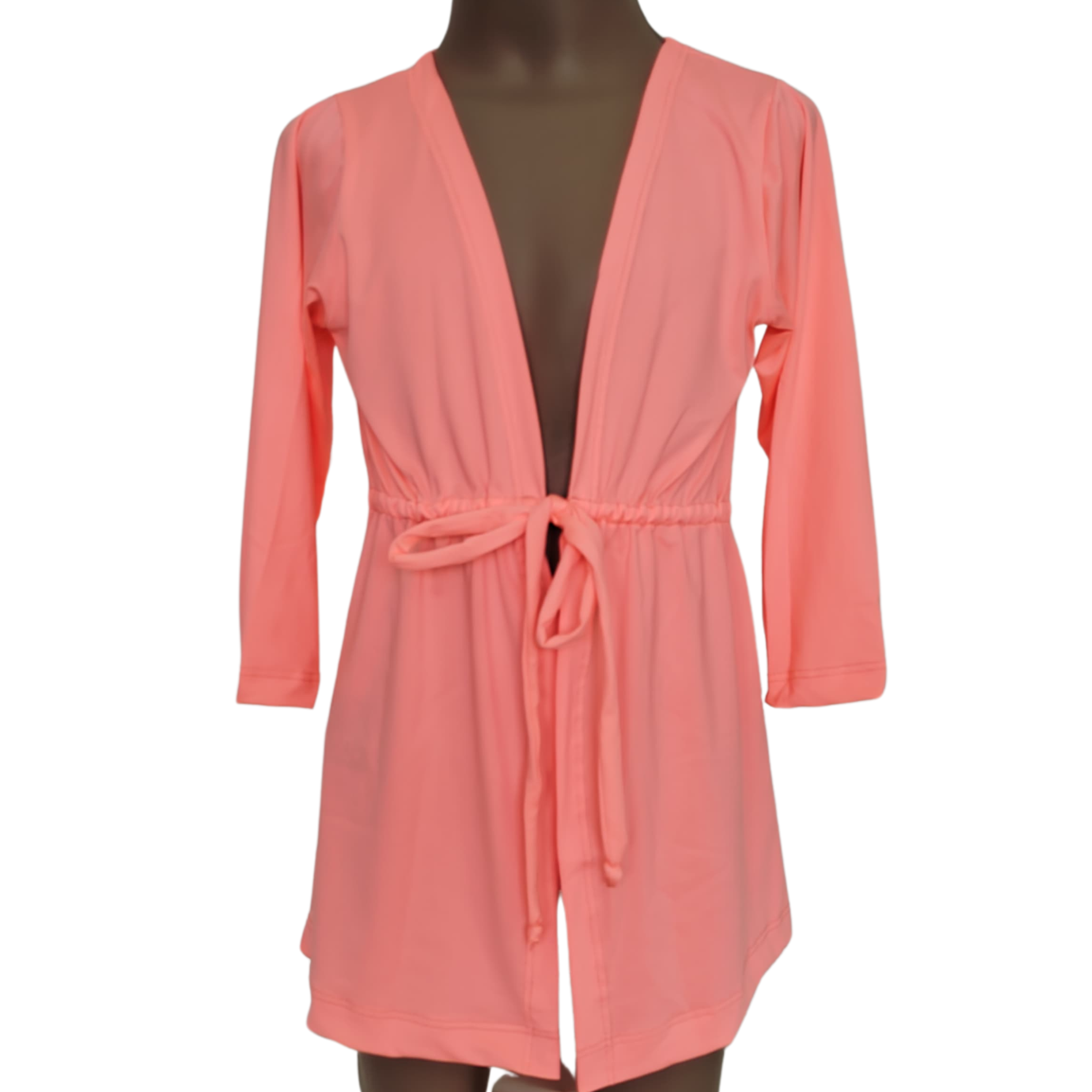 Saída de Praia Kimono com Proteção UV - Salmão
