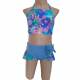 Biquíni Infantil Frente  Única Azul com Estampa Floral | Proteção UV 50+