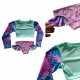Biquini Infantil Cropped com Manga Longa e Proteção Solar UV - Estampa Sereia