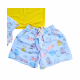 Kit Conjunto UV manga longa com sunga + short tactel, estampa porco espinho
